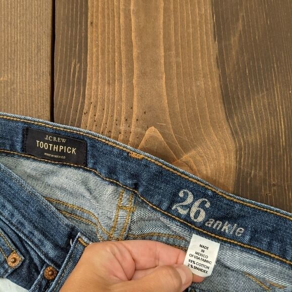 J. CREW Toothpick Ankle Jeans size 26 - Picture 4 of 5